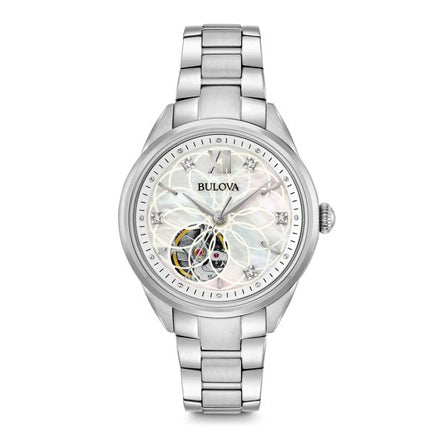 Bulova Women's Automatic Stainless Steel Hand Set Diamond Watch | 96P181
