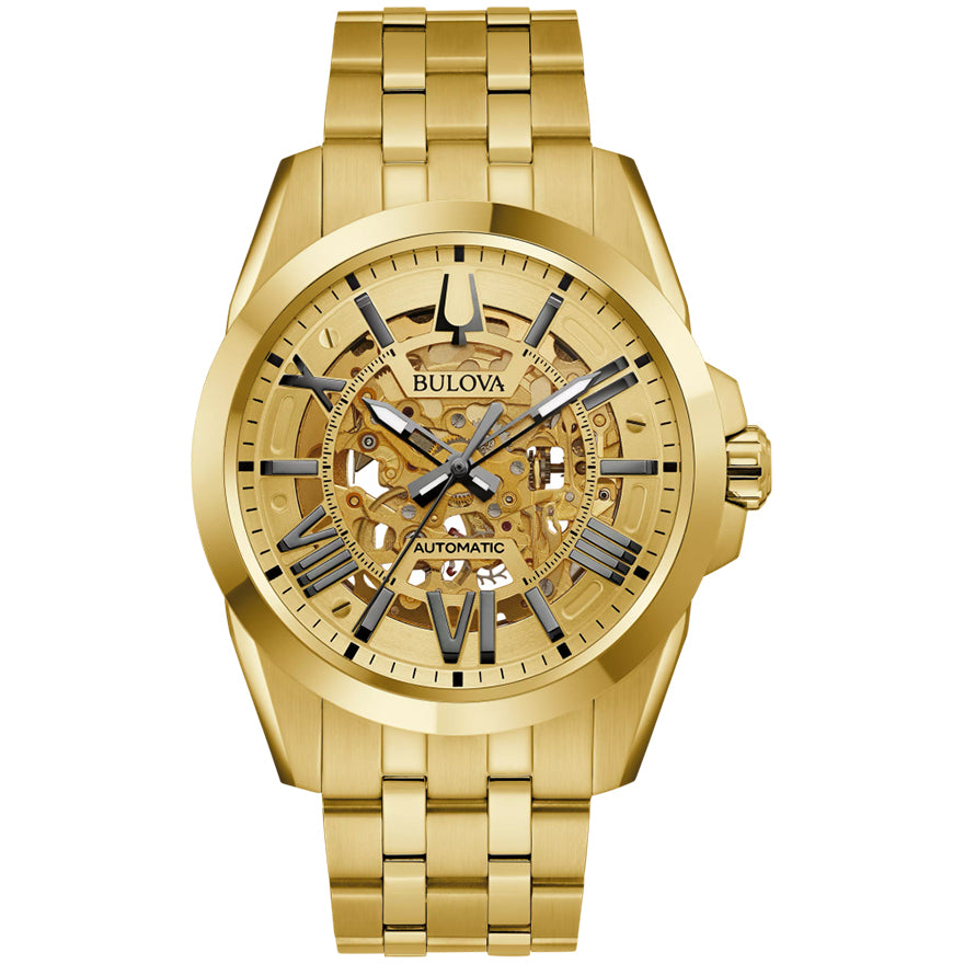 Bulova gold shop watch blue face