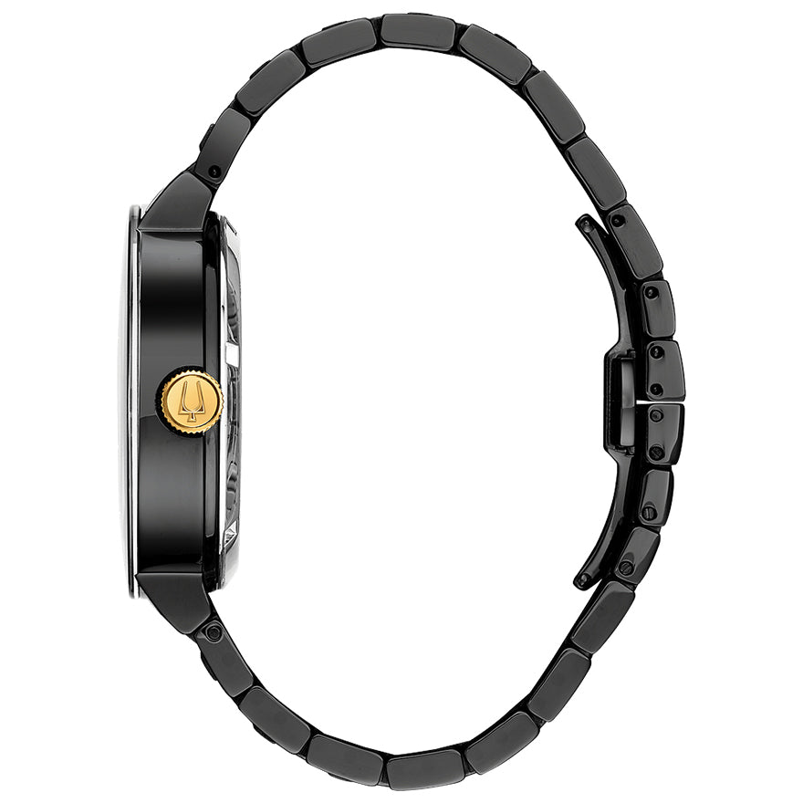 Bulova Men's Modern Automatic Black Dial Black Bracelet Watch | 98A203