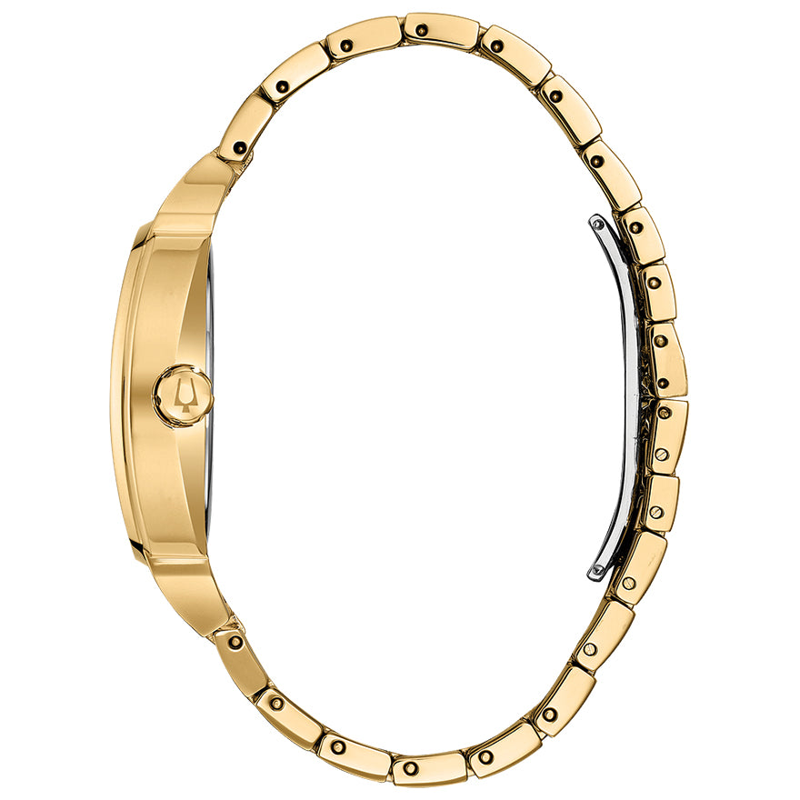 Bulova Men's Yellow Gold Tone Crystal Watch | 98B323