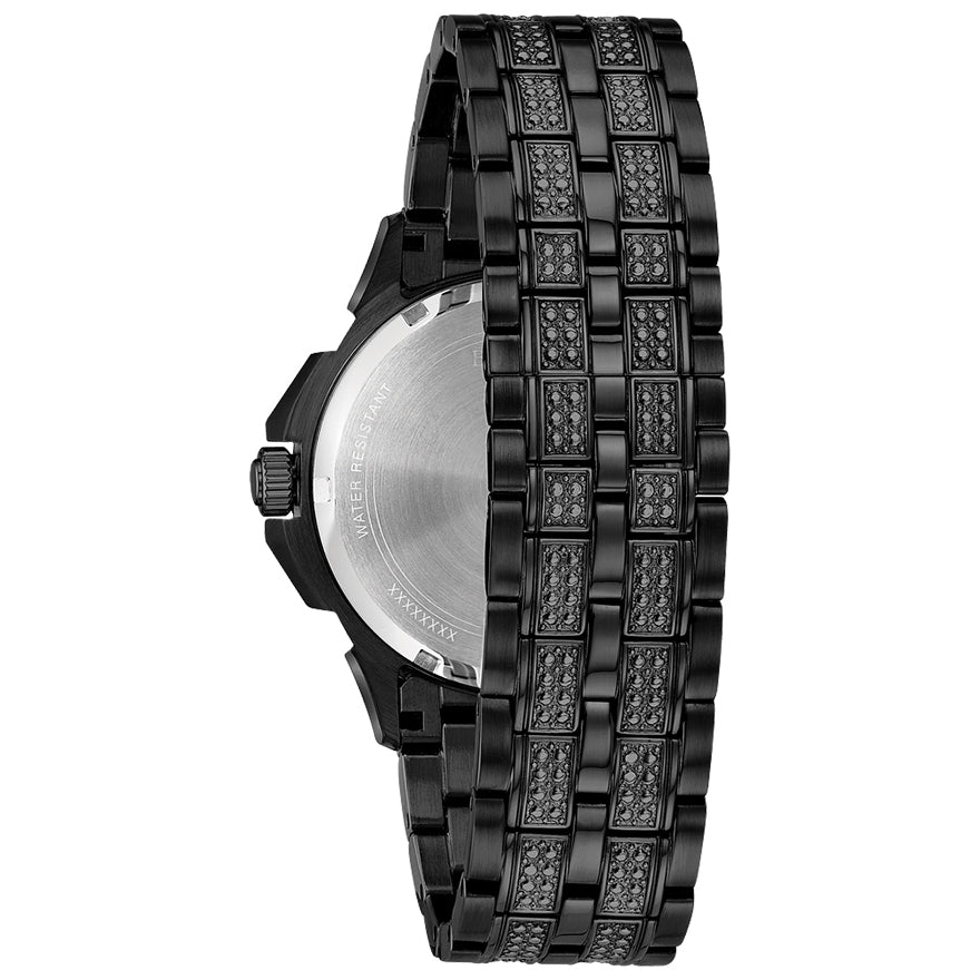 Bulova crystal men's 2024 stainless steel bracelet watch