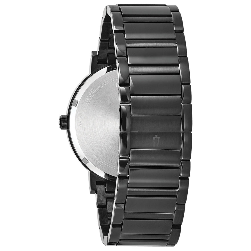 Bulova black discount face diamond watch