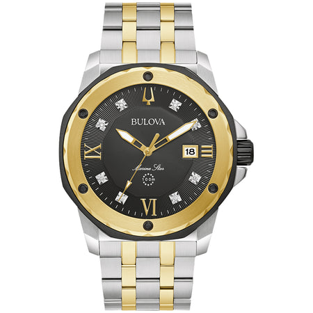 Bulova sport chronograph men's best sale two tone bracelet watch