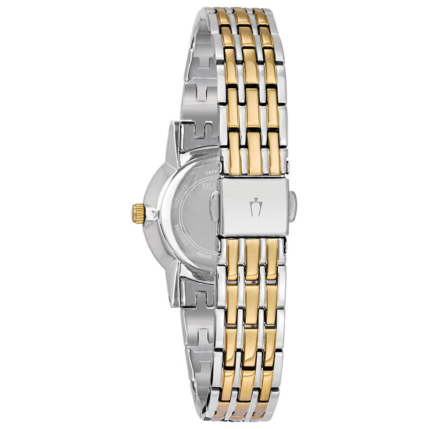 Bulova silver discount watch with diamonds