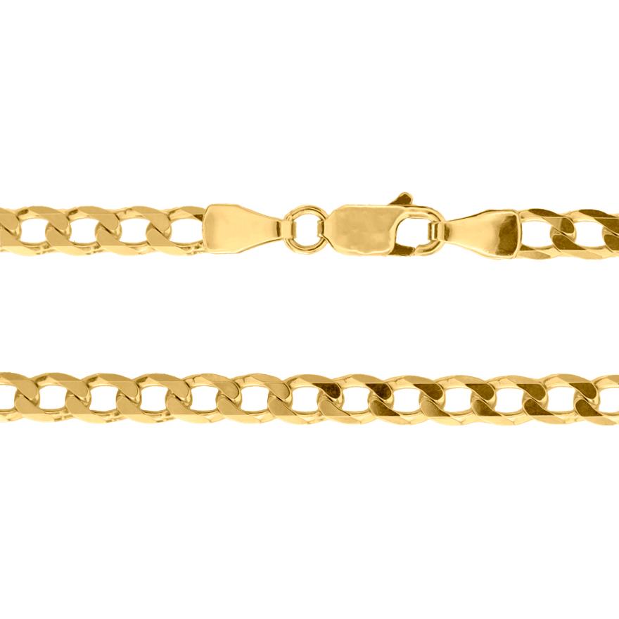 3.60mm Beveled Curb Chain in Italian 10K Yellow Gold (24”)