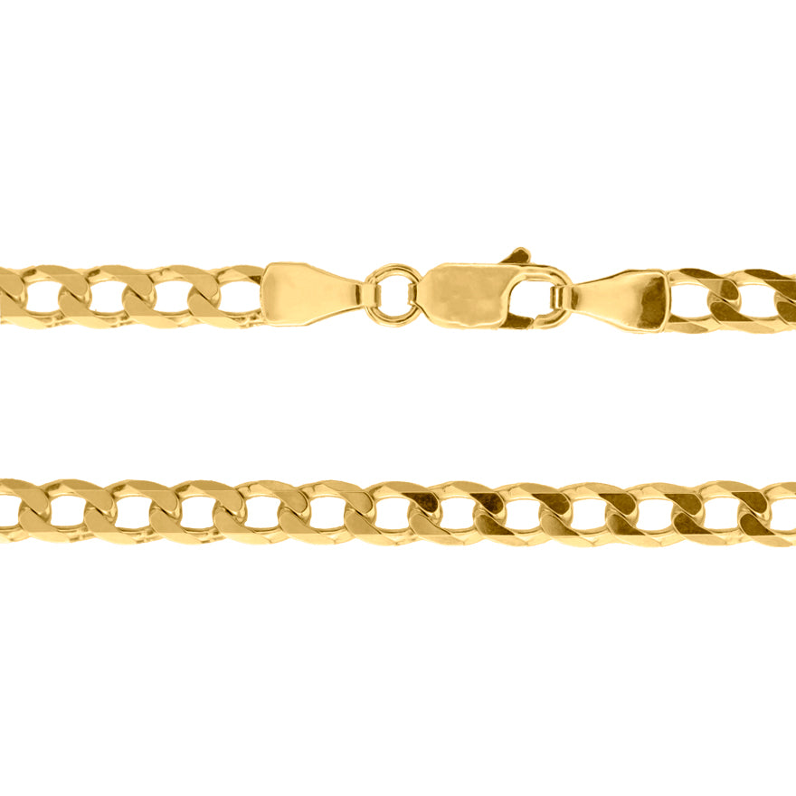 3.60mm Beveled Curb Chain in Italian 10K Yellow Gold (20”)