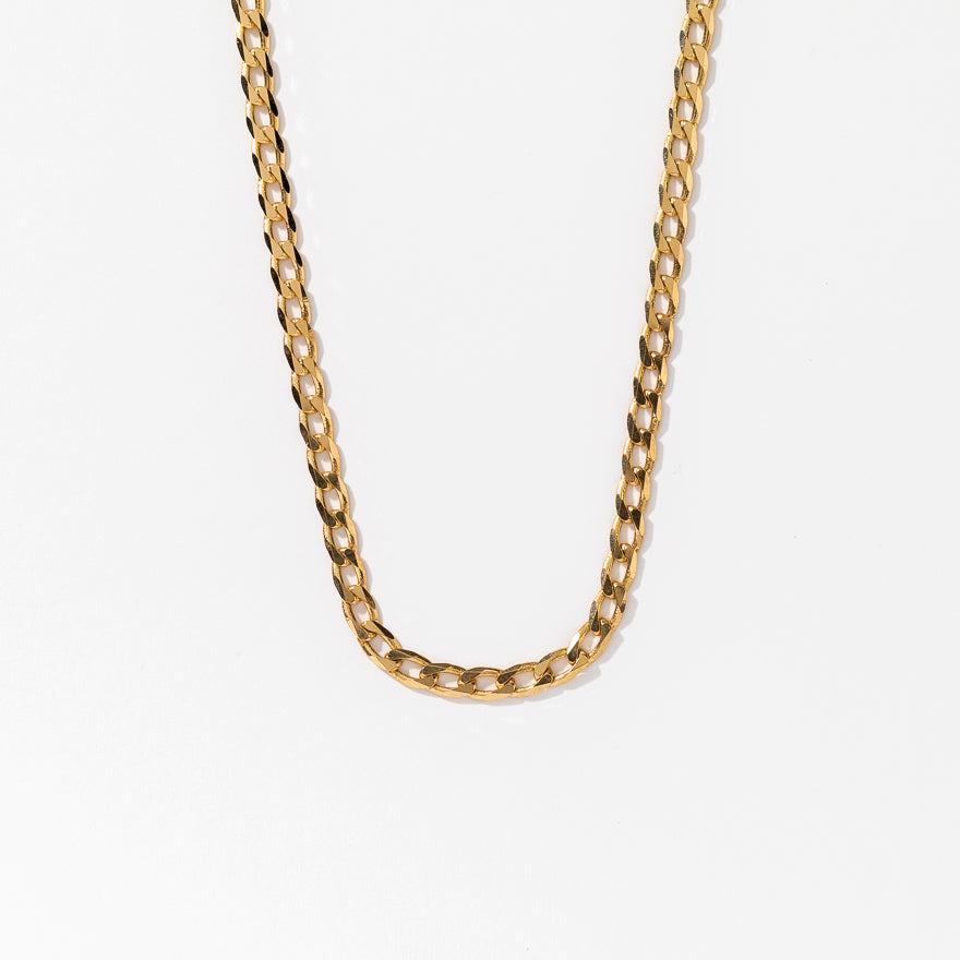 2.70mm Beveled Curb Chain in Italian 10K Yellow Gold (22”)