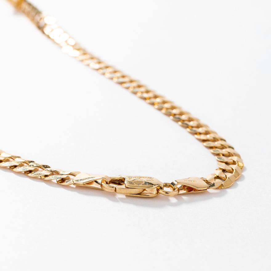 5mm Concave Curb Chain in 10K Yellow Gold (22”)