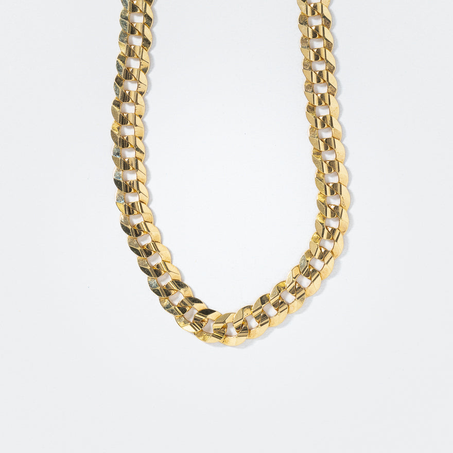 5mm Concave Curb Chain in 10K Yellow Gold (22”)