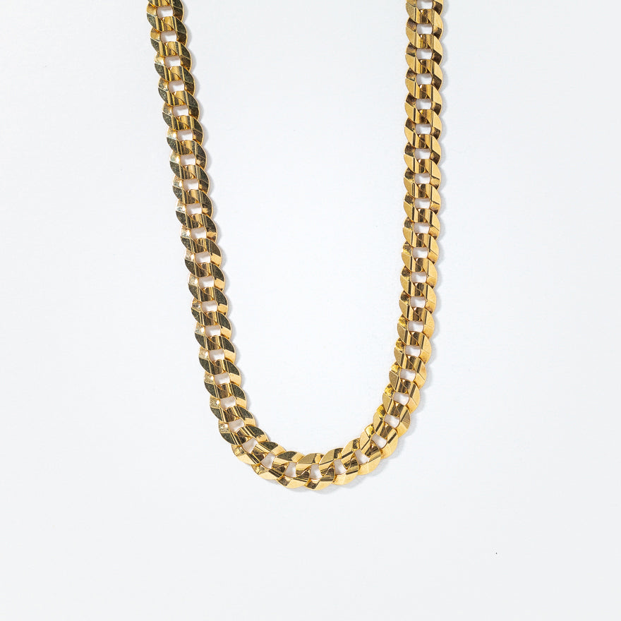 6mm Concave Curb Chain in 10K Italian Yellow Gold (22”)
