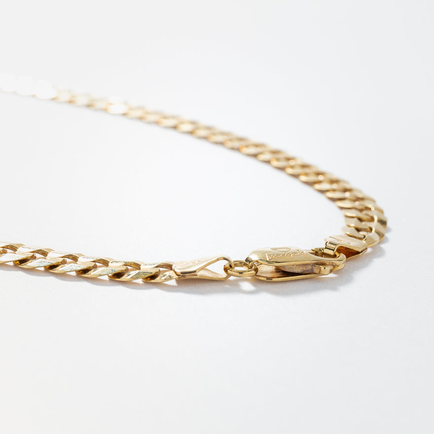 6mm Concave Curb Chain in 10K Italian Yellow Gold (24”)