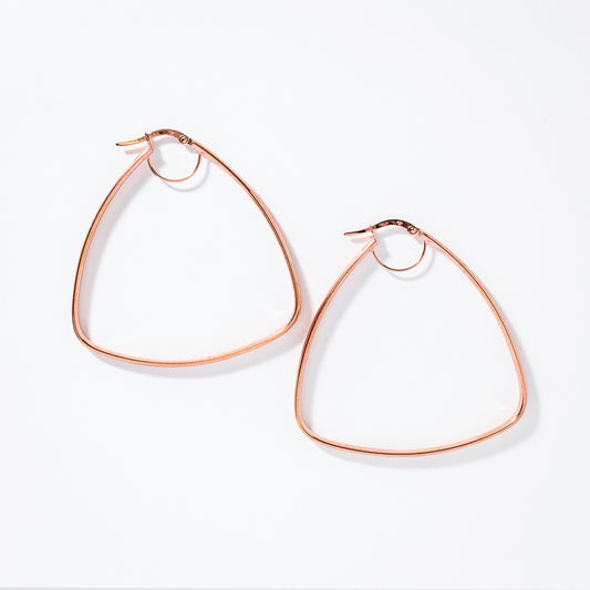 Triangle Hoop Earrings in 10K Rose Gold