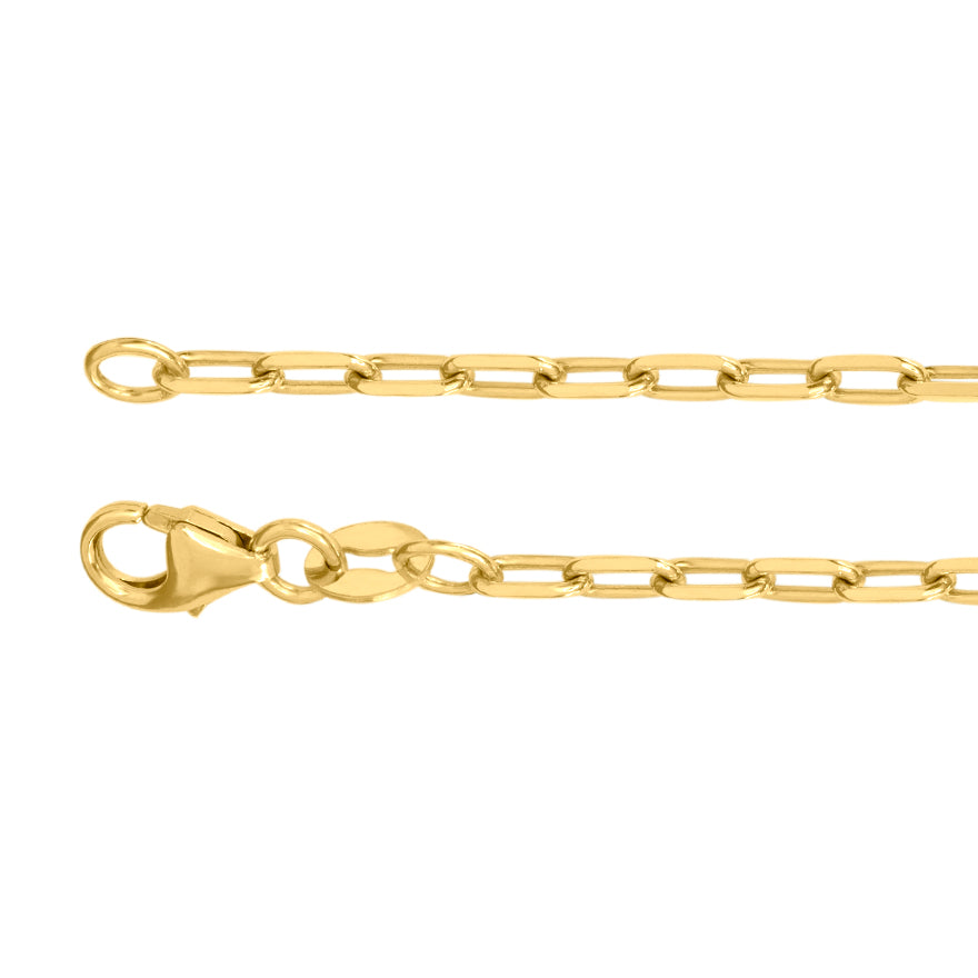 10K Yellow Gold 1.9mm Paper Clip Chain (16”)