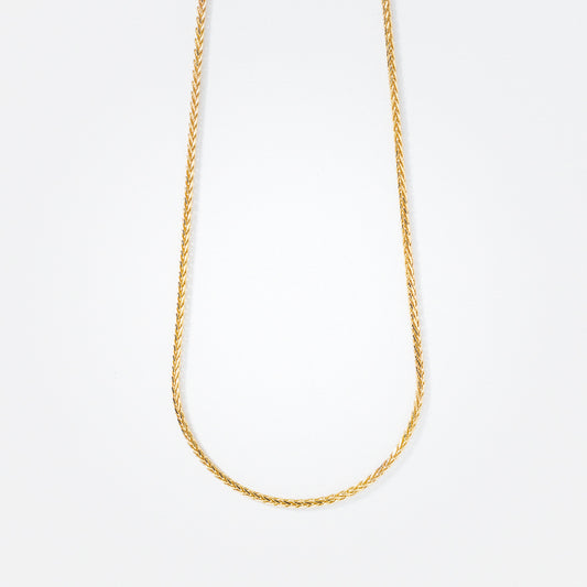 10K Yellow Gold Diamond Cut Round 1.00mm Wheat Chain (16")