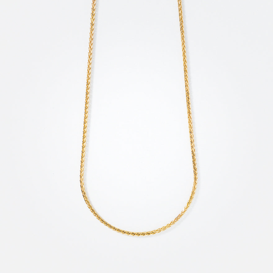 10K Yellow Gold Diamond Cut Round 1.00mm Wheat Chain (20")