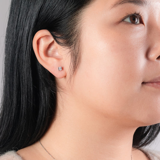 Miracle Mark Solitaire Diamond Stud Earrings in 14K White Gold (0.15 ct tw)