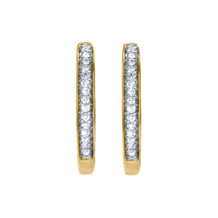 Diamond Hoop Earrings in 10K Yellow Gold (0.10 ct tw) – Ann-Louise ...