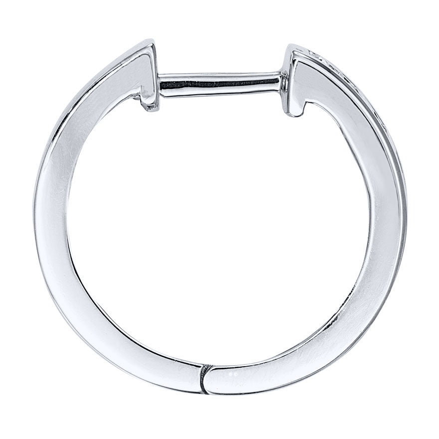 Hoop Channel Set Diamond Earrings in 10K White Gold (0.25ct tw)