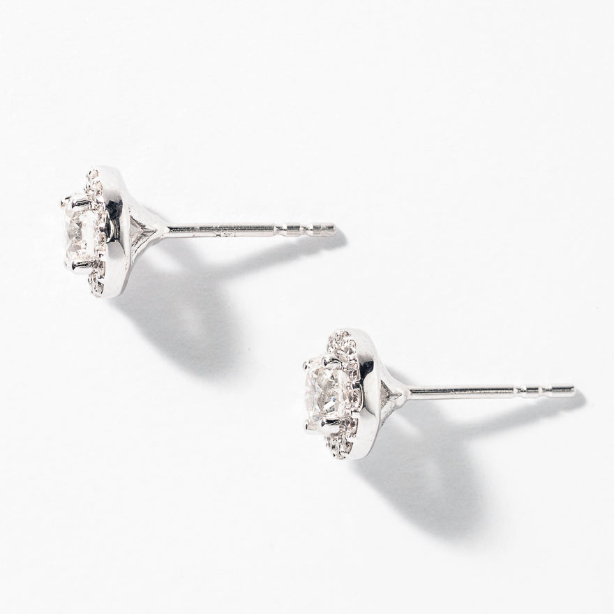 Diamond Stud Earrings in 14K White Gold (1.14 ct tw)