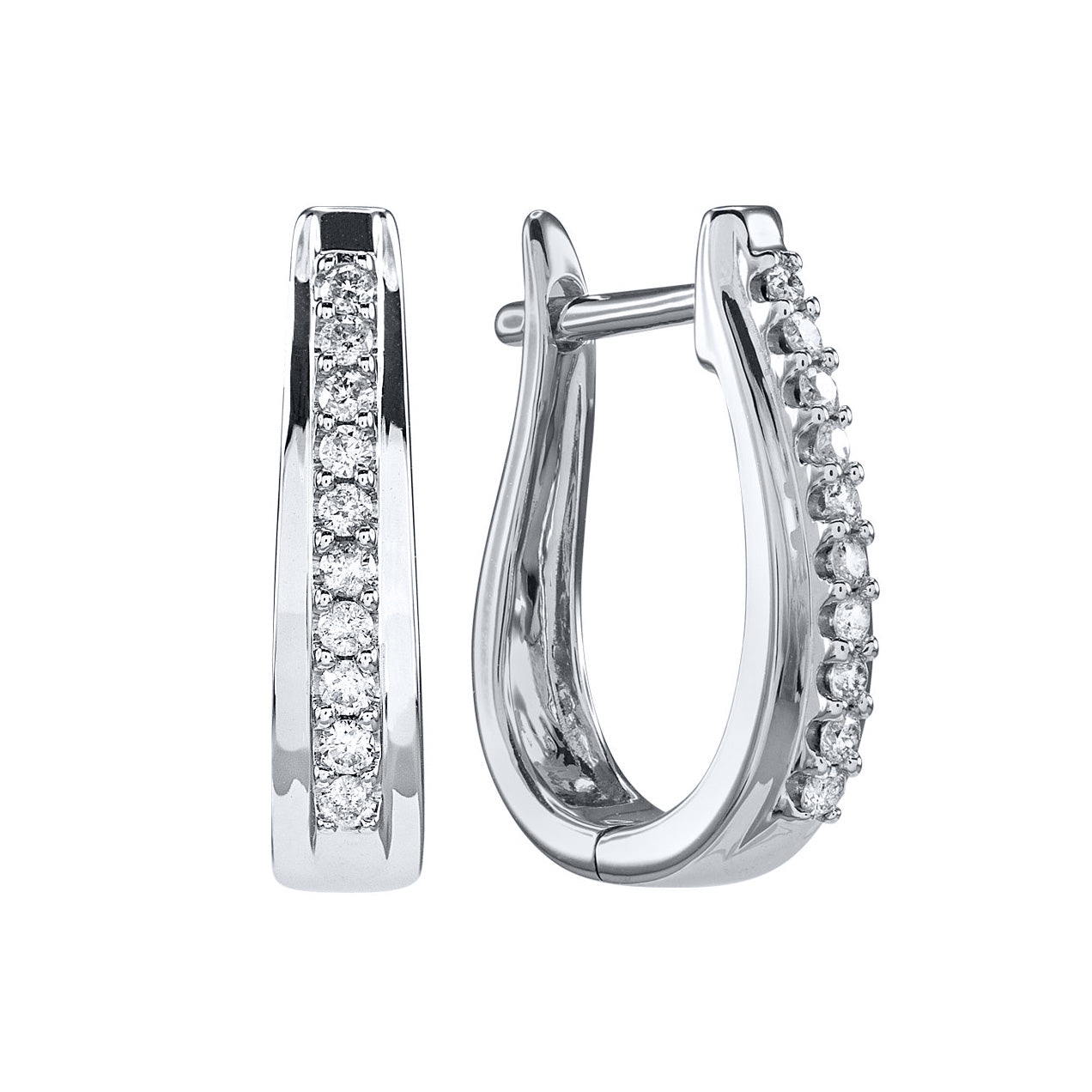 U-Hoop Diamond Earrings in 10K White Gold (0.25 ct tw) – Ann-Louise  Jewellers