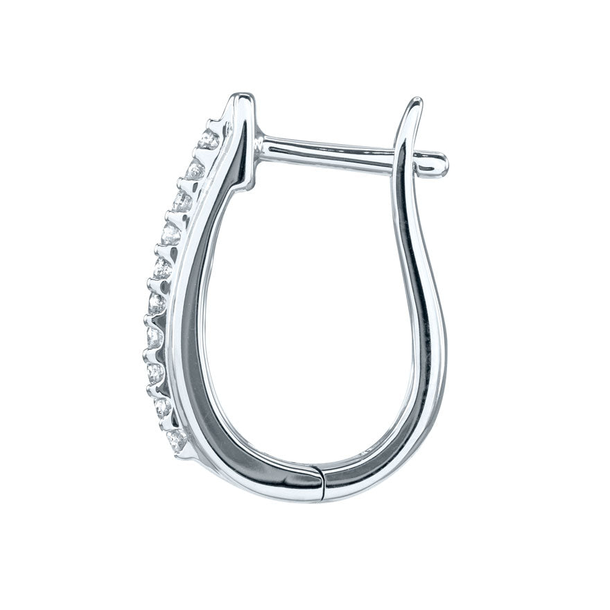 U-Hoop Diamond Earrings in 10K White Gold (0.25 ct tw)