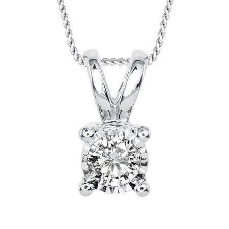 10K White Gold Diamond Pendant Necklace (0.10 ct tw) – Ann