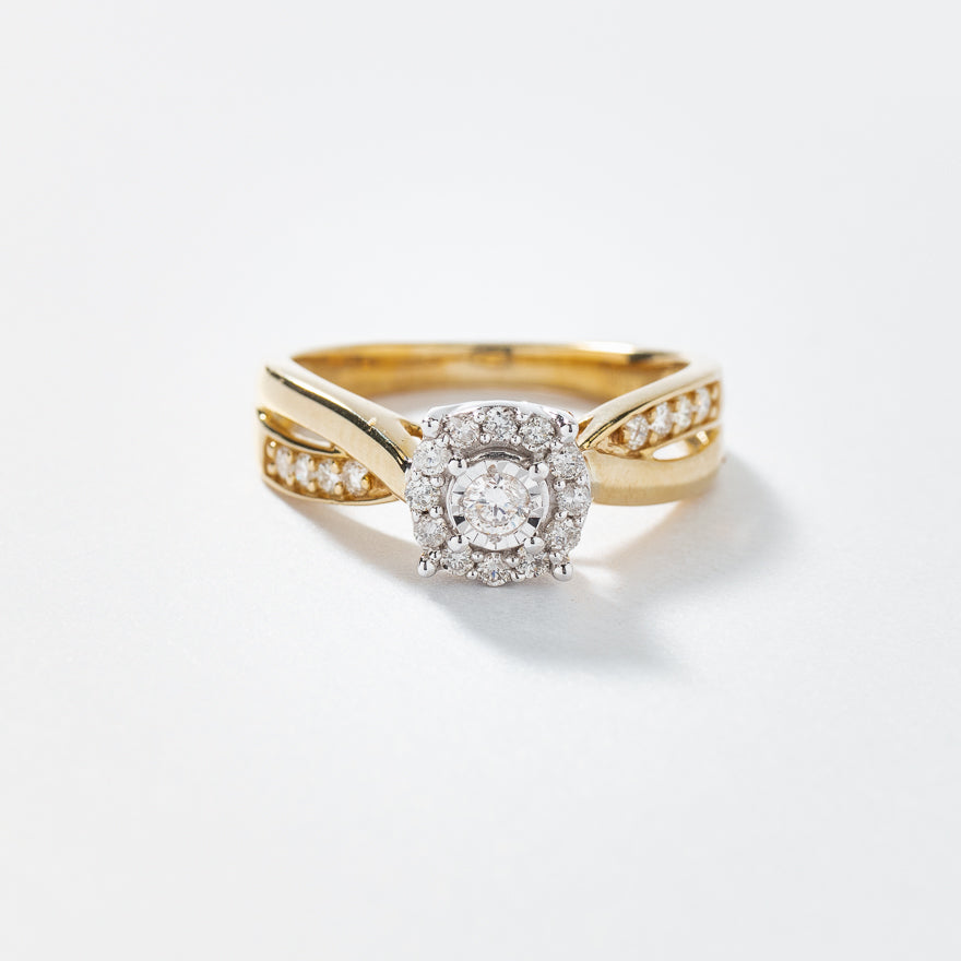 10K Yellow and White Gold Crossover Diamond Engagement Ring (0.30 ct tw)