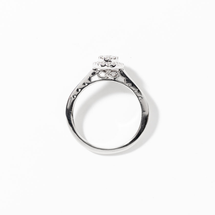 Marquise Shaped Diamond Cluster Ring In 10K White Gold (0.25 ct tw)