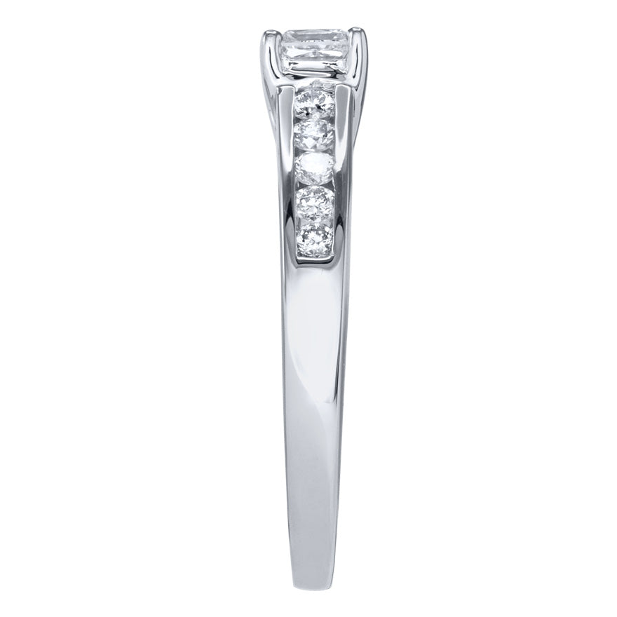 Princess Cut Diamond Engagement Ring In 14K White Gold  (0.66 ct tw)