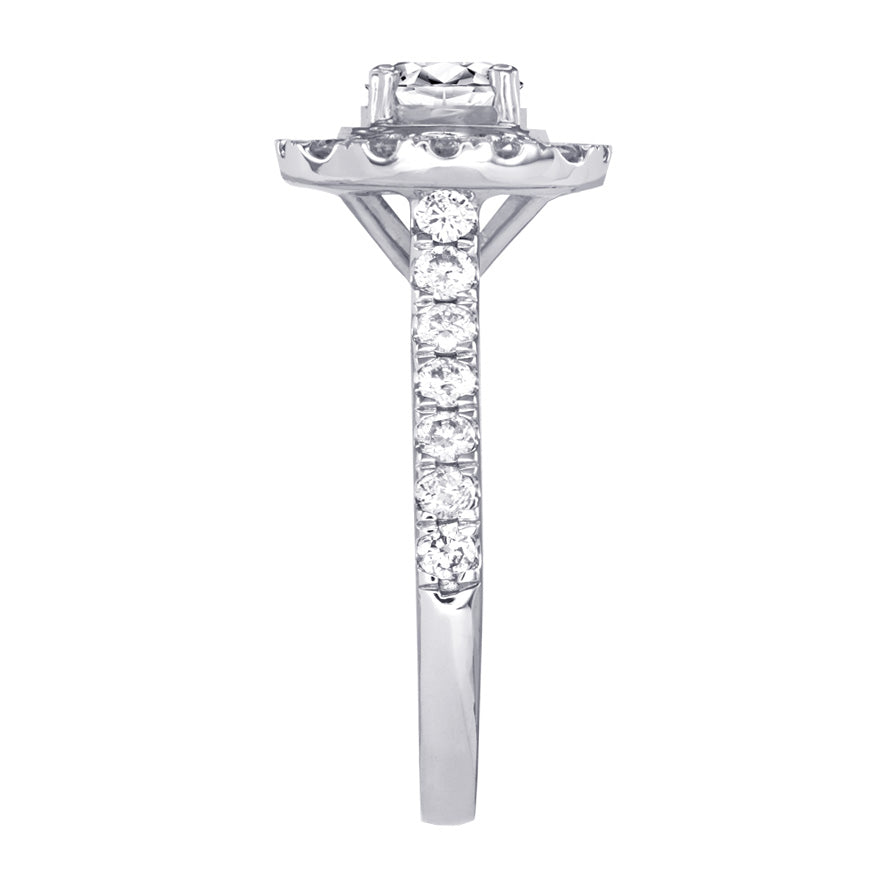 Halo Diamond Engagement Ring in 14K White Gold (1.50 ct tw)