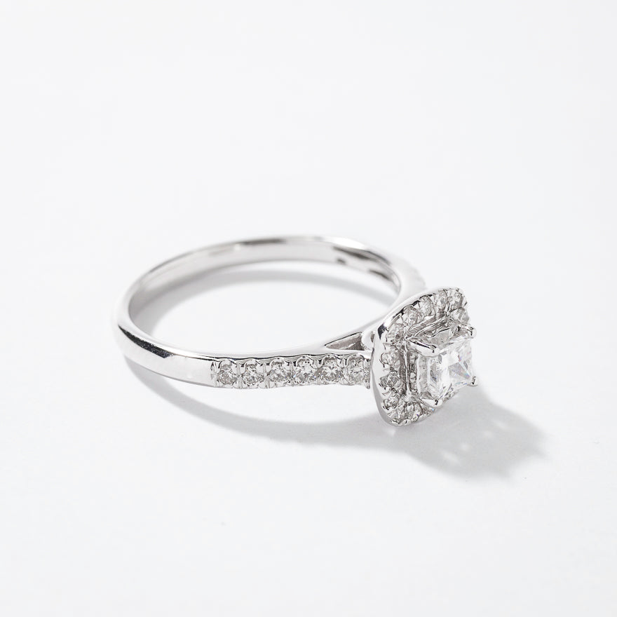 Princess Cut Diamond Engagement Ring in 10K White Gold (0.50 ct tw)