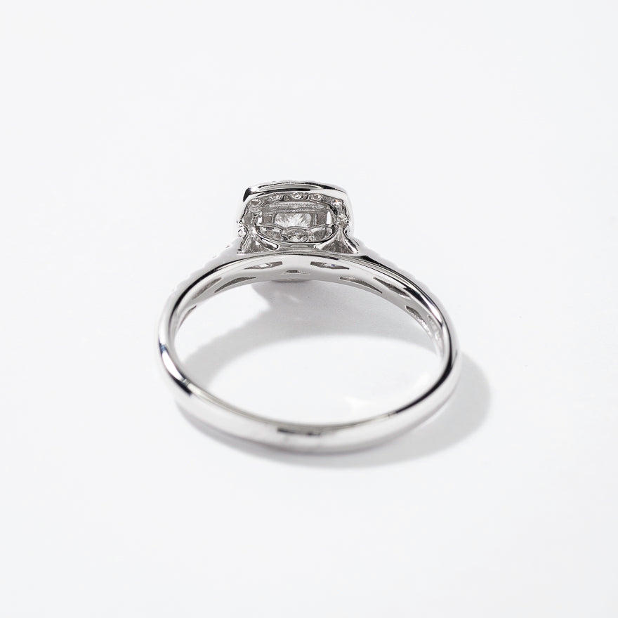 Princess Cut Diamond Engagement Ring in 10K White Gold (0.50 ct tw)