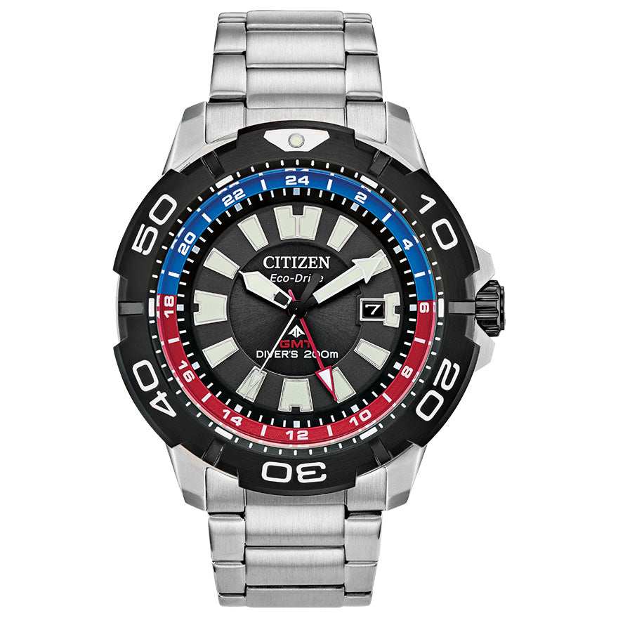Citizen Promaster GMT Divers Watch With Blue and Red Inner Bezel | BJ7128-59E