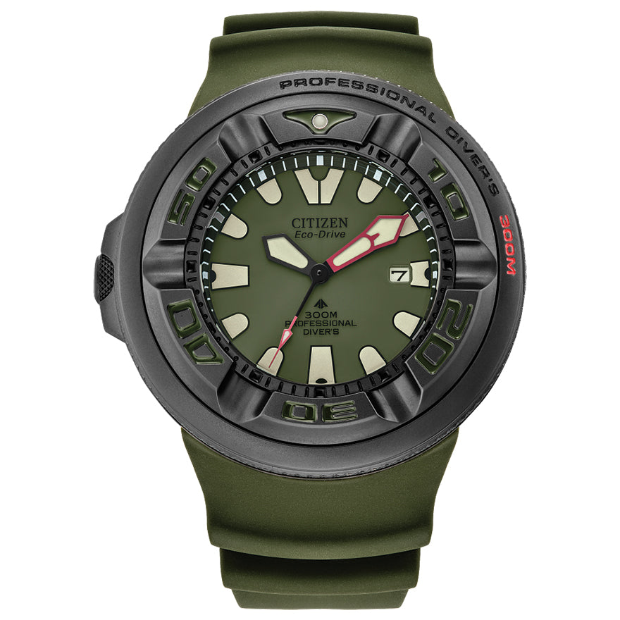 PLUS Citizen Eco-Drive Promaster Ecozilla Green Dial Watch