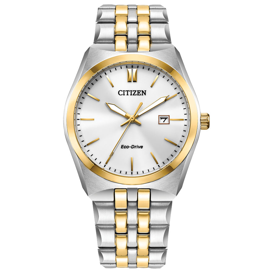 Citizen Eco-Drive Corso White Dial Stainless Steel Bracelet Watch