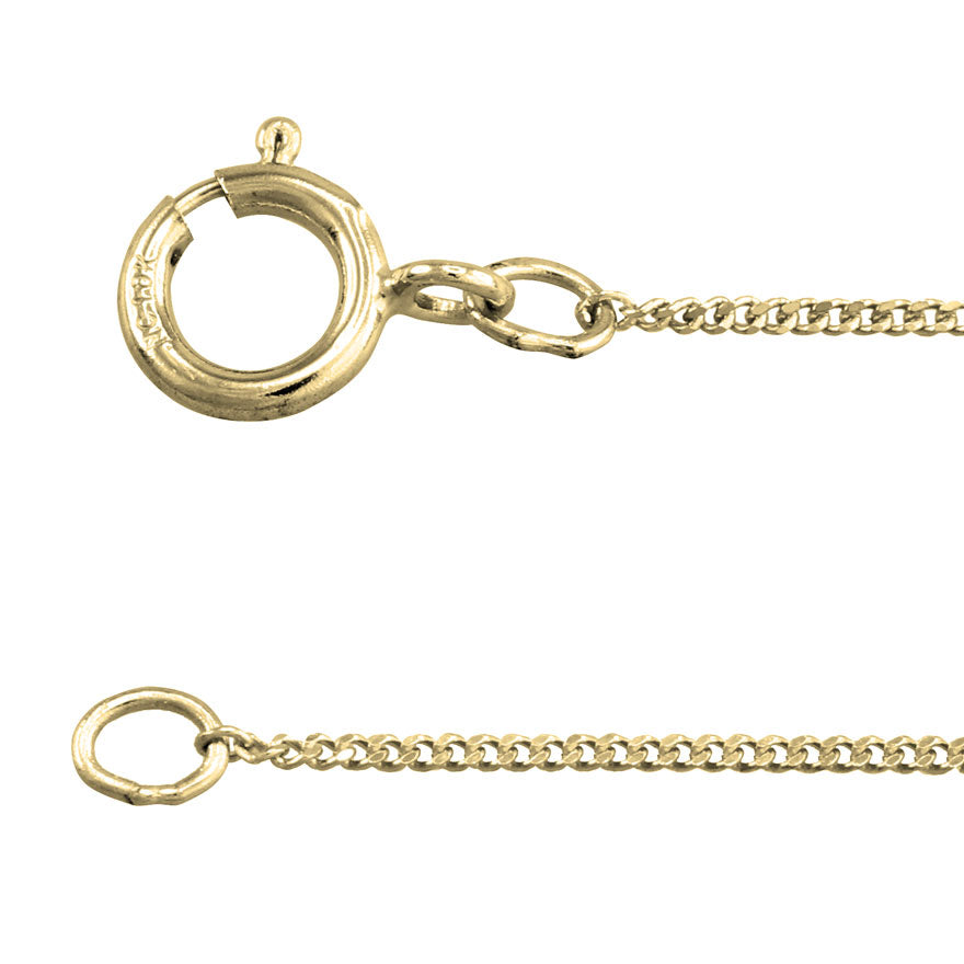 10K Yellow Gold 0.74mm Curb Chain (16")