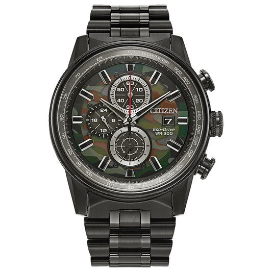 Citizen Eco-Drive Nighthawk Green Dial Stainless Steel Bracelet Watch | CA0805-53X