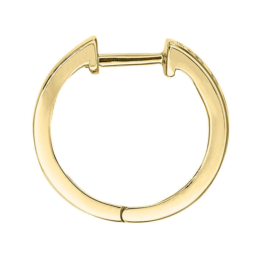 Channel Set Diamond Hoop Earrings in 10K Yellow Gold ( ct tw