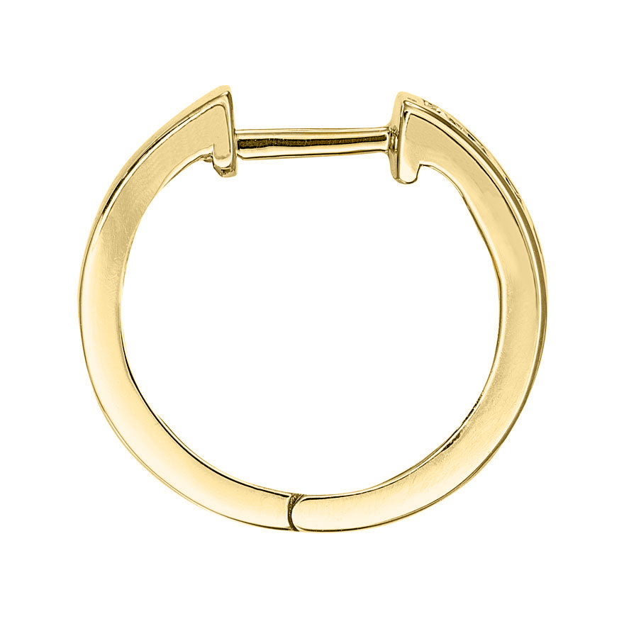 Channel Set Diamond Hoop Earrings in 10K Yellow Gold (0.25 ct tw)