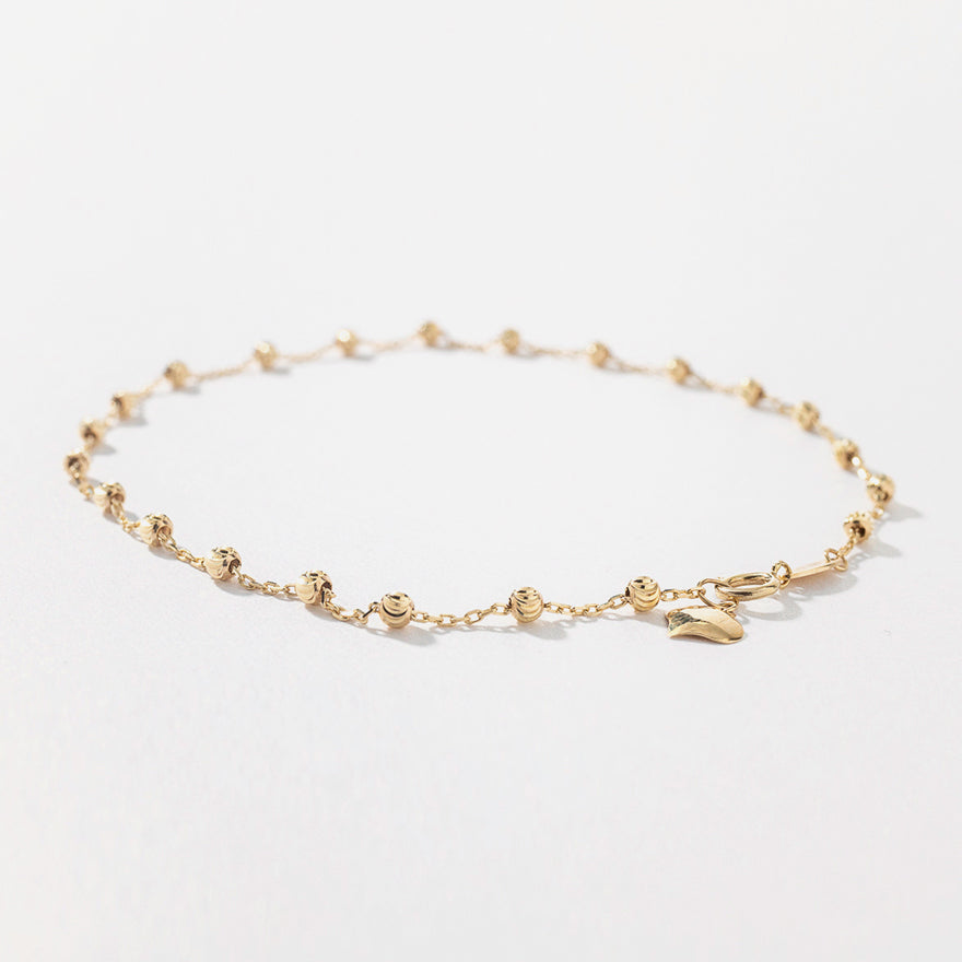 Beaded Chain Bracelet in 10K Yellow Gold