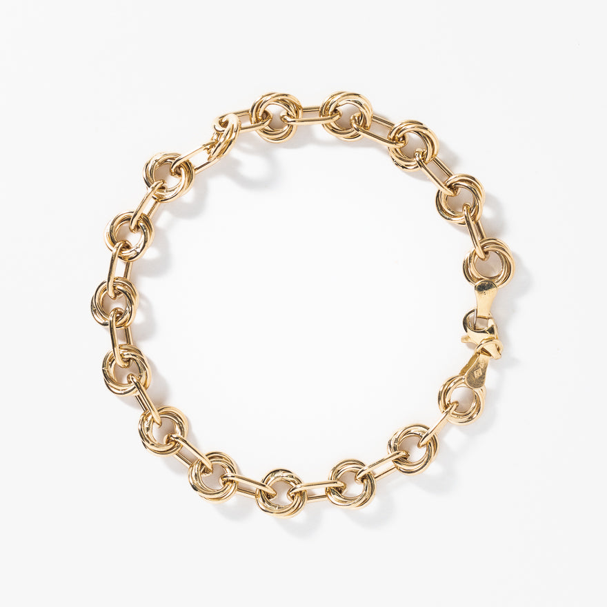 Circle Link Bracelet in 10K Yellow Gold