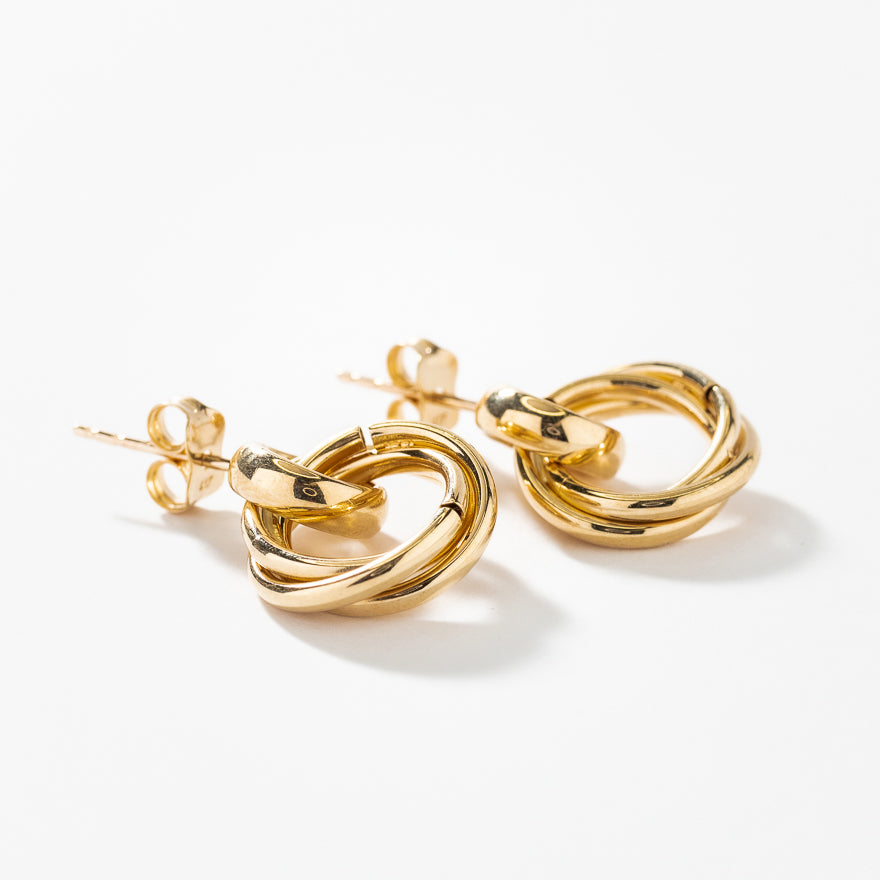 Interlocking Circle Earrings in 10K Yellow Gold