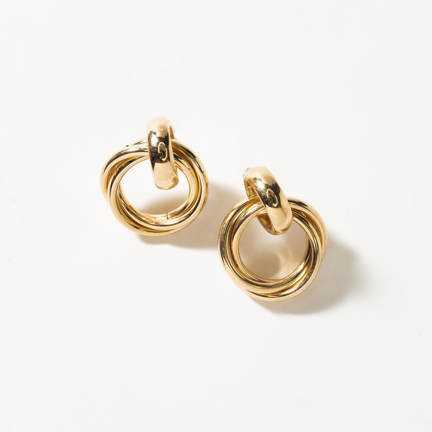 Interlocking Circle Earrings in 10K Yellow Gold – Ann-Louise Jewellers