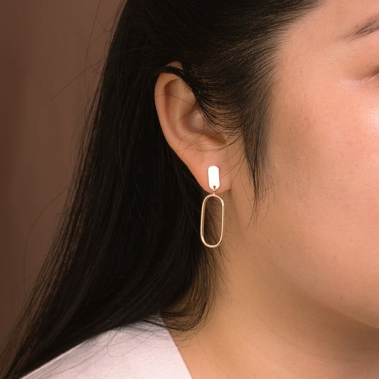 Paperclip Earrings in 10K Yellow Gold