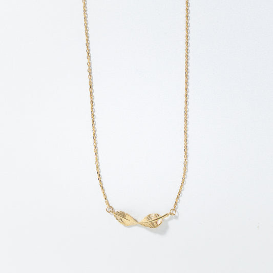 Twisted Leaf Pendant Necklace in 10K Yellow Gold