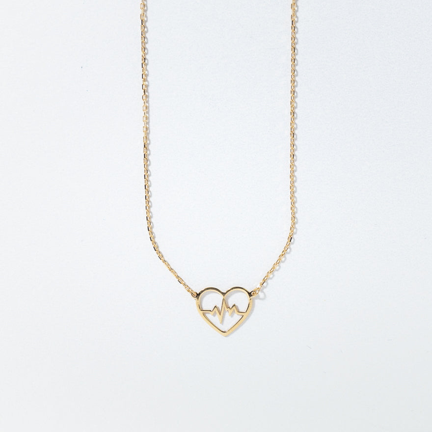 Heartbeat Pendant Necklace in 10K Yellow Gold