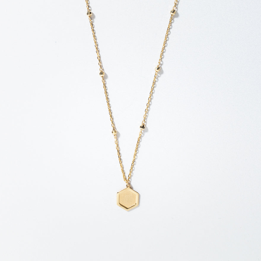 Honeycomb Pendant Necklace in 10K Yellow Gold