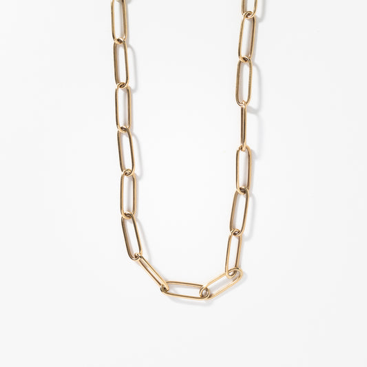 10K Yellow Gold Paper Clip Chain (18”)