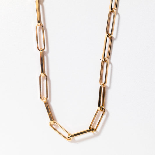 10K Yellow Gold 1.6mm Paper Clip Chain (18”)