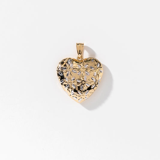 Puffed Heart Pendant in 10K Yellow Gold